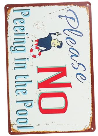 YARNOW Metallschild Swimmingpool Poolbereich Dekoration Wasserfestes Eisenmaterial 20X30cm Pool Wandtafel für Außenbereich