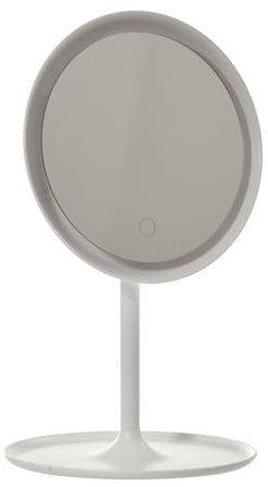 Upper Canada Danielle Creations Round Backlit LED Round Tabletop Vanity Mirror with Accessory Tray for Storage, Ultra Vue, Smart Touch Senor & 180° Swivel