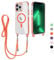 FERLAN Crossbody Lanyard Case for iPhone 16 Pro Max with Strap, Necklace Mobile Phone Case with Mag-Safe Transparent TPU Acrylic Case Cover with Cord Adjustable Lanyard Protective Case -orange