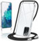 Coiwxmoi Handyband Handyhülle für Samsung Galaxy S20 FE / S20 Lite Hülle mit Band 6,5,Transparent Case mit Kette Abnehmbar zum Umhängen Kordel Schutzhülle,Weich Silikon TPU Stoßfest Cover,Schwarz