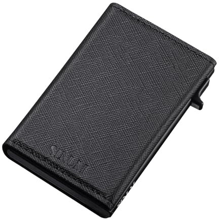 SINUM Portafoglio Saffiano - Chiusura Magnetica - Porta Carte Di Credito con Portamonete - Protezione RFID Anticlonazione - Brand Italiano (Saffiano, Nero)
