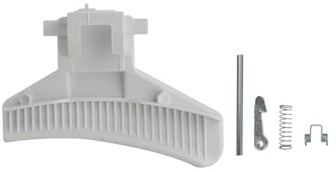 Masterpart Washing Machine Door Handle Kit White Lever bar Latch With Spring Compatible With Zanussi ZWF Washing Machines