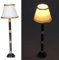 1:12 Dollhouse LED Lampe Miniaturbeleuchtung Stehlampe Tischlampe Warme weiße LED Leuchten Batterie Weiß braune Schreibtisch Lampe Puppe Haus Dekor Schlafzimmer Wohnzimmer Dekor