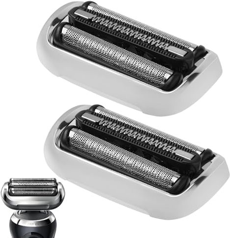Braun Pack of 2 73S Series 7 Replacement Foil Heads for Men, Compatible with Braun Series 7 Shavers, Silver, Modern Style