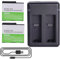 2 pezzi DENEEPR 360 Ace Pro Caricabatterie 1800mAh Batterie di Ricambio Dual Type-C Canale LED Caricabatterie con e Micro USB Interfaccia di Ricarica per 360 Ace Pro / 360 Ace Pro2 Fotocamera