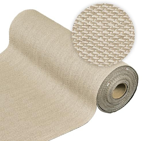 STORESDECO Alfombra vinilica de Tejido Trenzado Premium de Alta Gama Lavable Antideslizante Alfombras vinilicas pasilleras PVC para Salon Cocina Pasillo Exterior terraza Beige 80 cm x 2 Metros