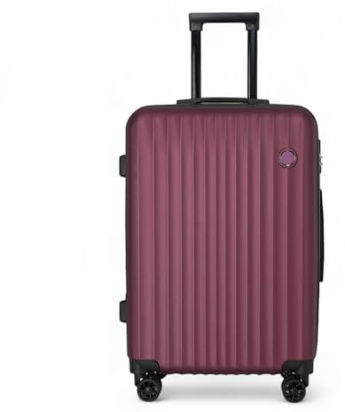 Infinity Leather Hartschalenkoffer Handgepäck Handgepäck mit 4 Spinner-Rädern Leichtgewicht Langlebig (Burgundy, M(66cm 61L))