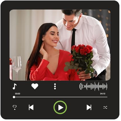 Music Fridge Magnet For Mother's Day Personalized Gift For Him, Her, Couples, Fridge Magnet Personalized Album Built-in Music Can Play Songs Magnetic Photo Plate For Music Lovers