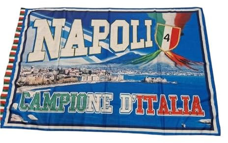 BANDIERA 90X150 o bandierone 130x200 cm CIRCA VESUVIO AZZURRO PER FESTA SCUDETTO citta di napoli PER I CITTADINI NAPOLETANI campioni