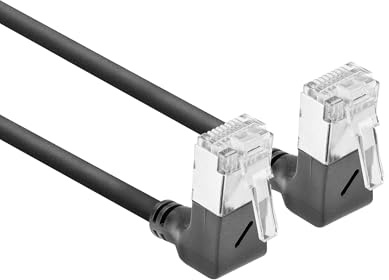 ACT CAT6A LAN Kabel Dünn U/UTP, gewinkelt doppel oben, 1M - DA6901 | Quickcharge 4+, Ohne Ladekabel USB Stecker, iPhone, MacBook Air M1/M2, Dell, HP, Lenovo, Google Pixelbook, iPad, Android
