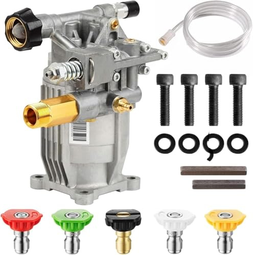 Pompe horizontale pour nettoyeur haute pression avec arbre de 3/4 po, pression maximale de 2465 PSI à 2,6 GPM, pompe de rechange compatible avec les modèles Simpson 90029, 520002, 520004, Dewalt dxpw3