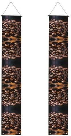 Abschlussbanner YYHHAOFA Coffee Beans, bedrucktes Deko-Banner, Türschild, für drinnen und draußen, 30,5 x 180,9 cm