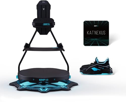 Kat Walk C2 Plus E VR-Laufband mit Vibrations-Feedback, Geräuschreduktion & integrierten Rollen | 360° Bewegung, Nexus Adapter & Schuhe | Kompatibel mit SteamVR & Quest | EU 42