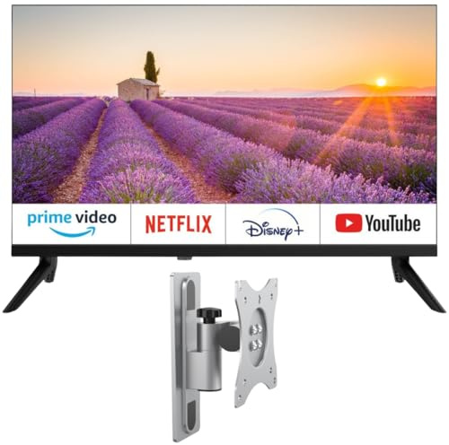 EQUINOXE Téléviseur 24 Smart TV Android Officiel Camping-Car + Support TV