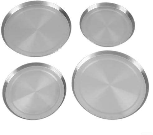 Lot de cache-plaques rondes en acier inoxydable de 21 cm et 17 cm pour plaques de cuisson électriques - Résistants à la chaleur