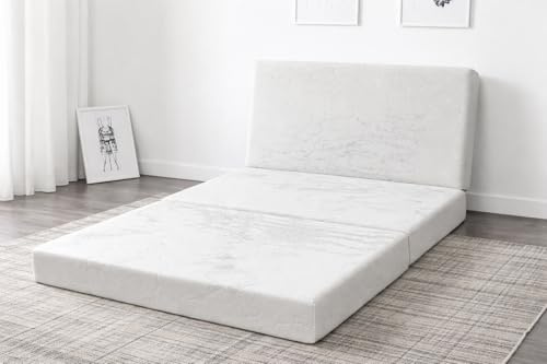 Resti Sleep Folding Mattress 5 Inch Memory Foam, 3 Fold Guest Mattress, duarable memory foam Foldable Bed in a Box with Washable Zip Cover, Snake Print Fabric (Single)