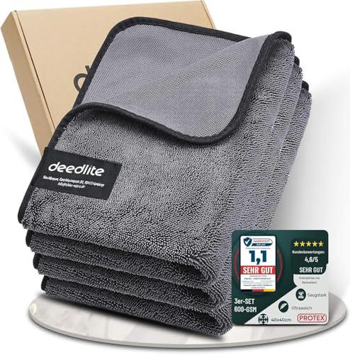 Deedlite Shiny Bath Wipes XXL Trockentuch Dusche, Fast Dry Auto Trockentuch, Mikrofasertücher, Premium Tuch für Auto, Duschkabine, Haushalt, Camping