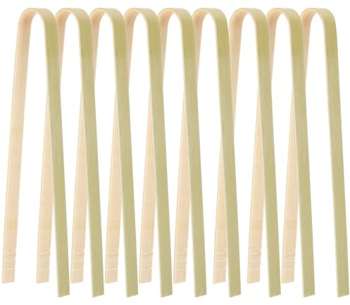 Sukkulentenzange 10 Stück Bambus Pflanzzange für Kleine Setzlinge | Wiederverwendbares Werkzeug, Goldene Ausführung, 16x6x0,85cm, für Bauernhof und Saatgut Nursery