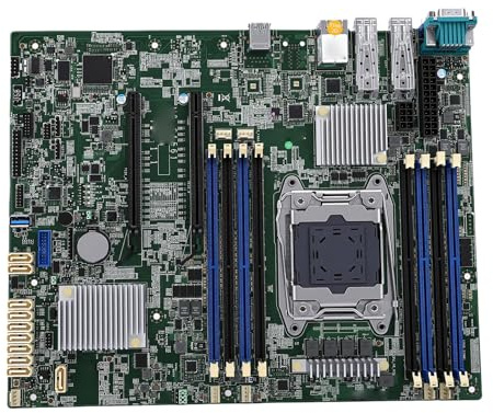 Plyisty Placa Base de Servidor MS S1561, LGA 2011 3 DDR4 Compatible con Chipset E5 2600 V3 V4 C612, con AST2400 IPMI 2.0 10 III 8 Ranuras DIMM