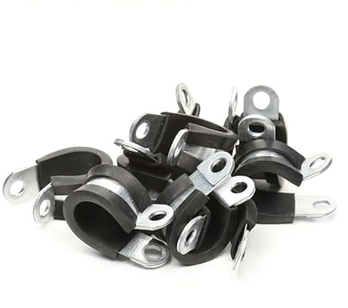 10x Kabelschellen DIN 3016 Ø 23 mm – Rohrschellen mit EPDM Gummi, Stahl verzinkt – Rohrhalterung für Kabel, Schläuche & Leitungen – Vibrationsschutz Schellen Set
