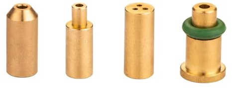 Zolara 4 Stück Ersatz Messing Gas Refill Adapter, Ersatz Messing Gas Nachfülladapter Kompatibel mit S.T. Dupont Feuerzeugen, 4 in 1 Nachfülladapter Feuerzeug Ersatzteile, Gelb/Rot/Grün/Blau Kappen