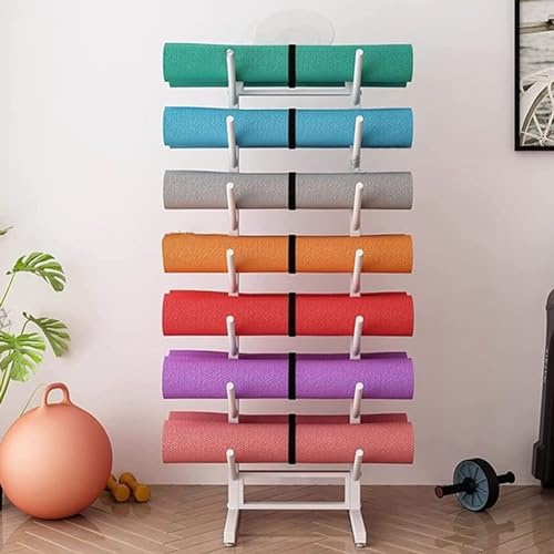 Yogamattenhalter, 7-lagiges Gestell für Zuhause und Büro, zweiseitige Aufbewahrung für Yogamatten und Pilates-Ausrüstung, perfekt für Kinderdecken-Organisation