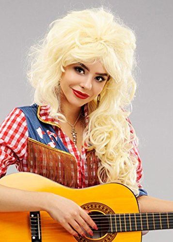 Magic Box Womens Long Blonde Dolly Parton Style Wig