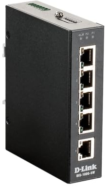 D-Link 5-Port Gigabit Industrial Unmanaged Switch | 5 10/100/1000BASE-T Ports | L2 | Fanless | Plug and Play (DIS-100G-5W)