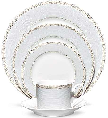 Noritake Linen Road - Vajilla de 5 piezas en color blanco