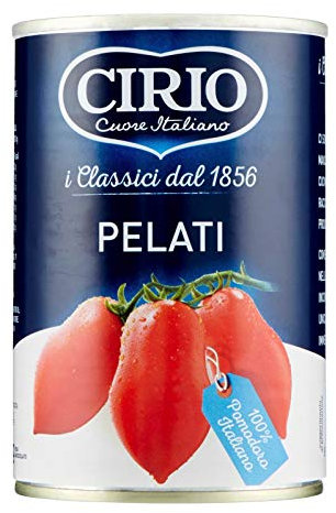 24 x TOMATES PELÉES ITALIENNES CIRIO 400 GR BOITE DE JUS DE TOMATES 100%