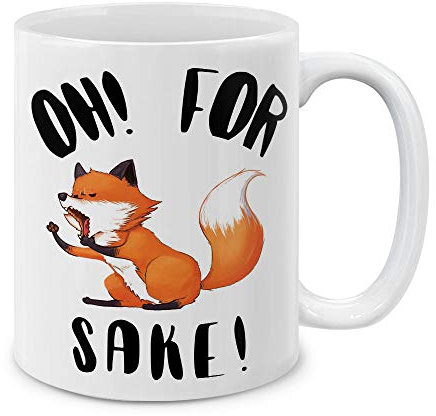 MUGBREW Lustige Kaffeetasse mit Aufschrift Oh For Fox Sake, Keramik, 325 ml