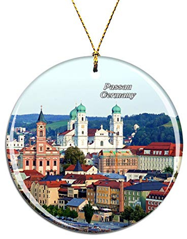 Weekino Deutschland Stephansdom Passau Weihnachtsdekoration Christbaumkugel Hängender Weihnachtsbaum Anhänger Dekor City Travel Souvenir Collection Porzellan 2,85 Zoll