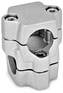 Connettore a morsetto a croce in alluminio, foro 30 mm, quadrato, 30 mm