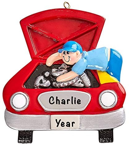 Personalised Mechanic Ornament 2025 – Fast & Free 24h Customisation – Car Christmas Ornaments for Tree – Custom Gift Wrapped Occupations Keepsake for Car Mechanics