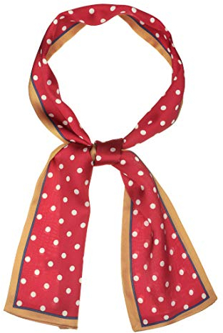 sourcing map Damen 50s Vintage Ribbon Skinny Schal Schöne Halswickel Polka Dots Haarband Kopftuch Rot Kleine Dots 98 x 9cm
