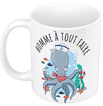 Mug Céramique Pieuvre Homme a tout Faire Dessin Illustration