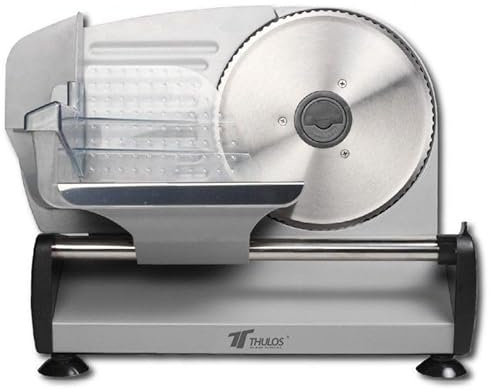 Suinga Cortafiambres Eléctrico, Cortadora de Jamón con Interruptor de Seguridad, Acero Inoxidable, Ajuste de Espesor 0-15mm, 150W, 39x24x27 cm, gris