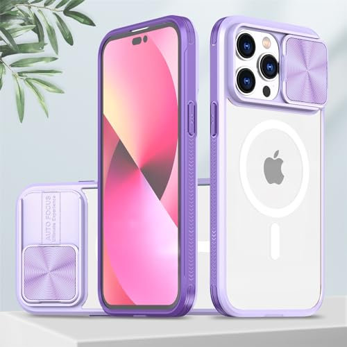 Emlivi Coque iPhone 12 Pro Max, Protection Antichoc, élègant Dos givré[Couvre-Objectif Coulissant]. Étui Mince en Silicone avec Pare-Chocs pour téléphone iPhone 12 Pro Max - Violet