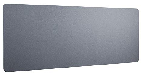 RICOO Akustik Trennwand für Schreibtisch 160 x 80 x 2,3 cm Sichtschutz ZAP1680-G Filz Grau Büro Home Office Pinnwand Schallschutz Raumtrenner Tischtrennwand mit Klemmen Schalldämmung