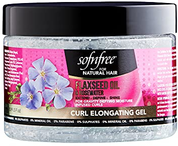 SOF N' FREE SofN'Free - Lockenverlängerungsgel mit Leinsamenöl und Rosenwasser für definierte, glänzende Locken, 325 ml