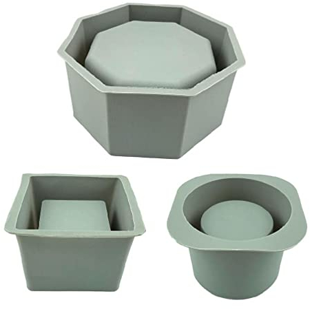 Oyrcvweuy Grand moule en silicone pour pot de fleurs, plantes grasses, béton, vase, plâtre, ciment, argile, bougeoir, résine, silicone pour la fabrication de bijoux