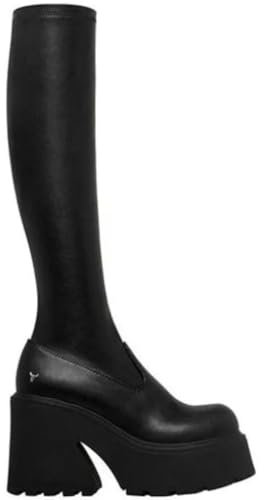 Windsor Smith Fuse Black Nero Stivale a Calza Elasticizzato Logo Toro (Numeric_37)