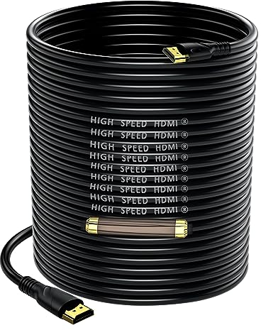 Jorenca Cable HDMI 4K 30m(HDMI 2.0,18Gbps) Conectores chapados en oro de ultra alta velocidad, Retorno de audio Ethernet, Video 4K@60hz 1080p 3D Compatible con Xbox Arc PS PC HDTV PS3/4/5/9,etc