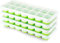 Eiswürfelform, Airabc 4er Pack Eiswürfelform Silikon Mit Deckelm, Platzsparend und stapelbar Ice Tray Ice Cube, LFGB Zertifiziert und BPA Frei Quadratische Eiswürfelschalen einfach Herauszunehmen