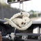 Talataca White West Highland Terrier Sleeping Angel Wing Westie Memorial 2D Flat Car Rear View Mirror Accessories Christmas Tree Ornament Decoration Hanging Charm Interior Rearview Pendant Decor Gift