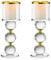 Sziqiqi Kristall Kerzenständer Set, 2 Stück Kerzenhalter Stumpenkerzen Glas, Modern Kerzenhalter Stabkerze Teelichthalter für Hochzeit Esstisch Badezimmer Tischdeko Geburtstag Party Deko, Gold