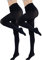 CozyWow Damen Strumpfhose Elastisch Semi Stützstrumpfhose in 25 Farben 80 DEN (2pair Schwarz,L-XL)