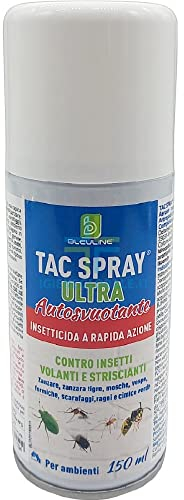 Generico Insetticida per Pappataci E Zanzare in Casa, Aerosol, Autosvuotante Bomboletta da 150 Ml: Tac Spray Ultra