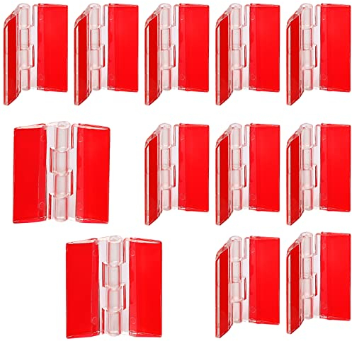 12 Stück Scharniere Klappbar Acryl Transparent Scharnier Klein Kleber Selbstklebend Mini Scharniere für Schrank Schublade Möbel DIY Display Ständer 45x35mm