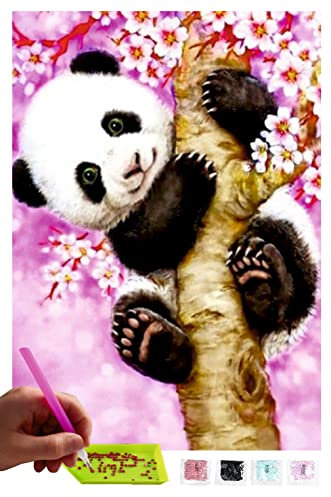 MISHBAY Diamond Painting Tiere - 30x40cm Diamond Painting Erwachsene - Diamant Painting Bilder Panda - DIY 5D Satz Wand Dekor Diamantstickerei
